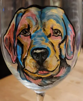 Wine glass Yellow Lab