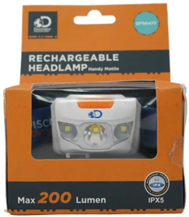 [Y.E.S] Discovery Adventures Rechargeable Headlamp 200 Lumens