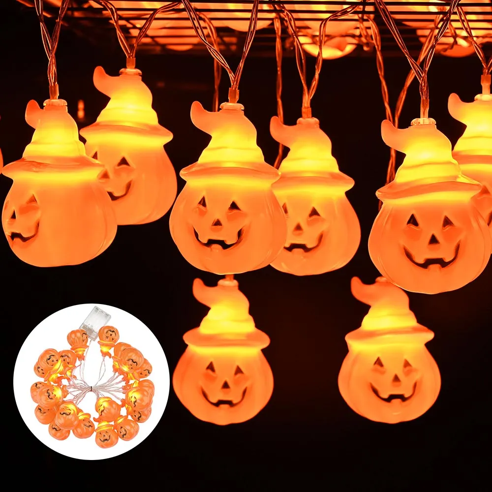 Yescom 10Ft Halloween String Lights Orange Pumpkin 20 LEDs