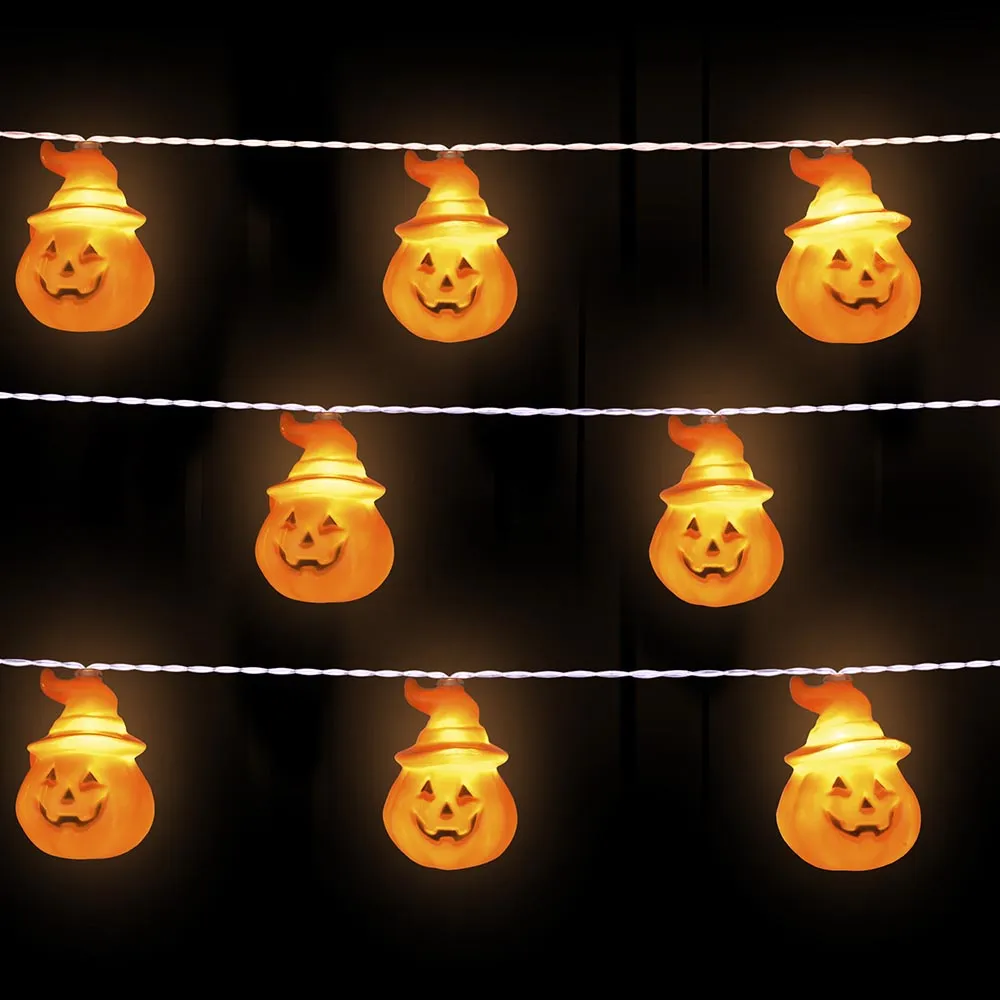 Yescom 10Ft Halloween String Lights Orange Pumpkin 20 LEDs