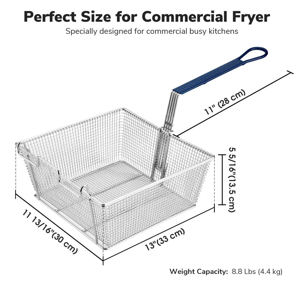 Yescom Large Deep Fry Basket Stainless Steel 13x12x6in